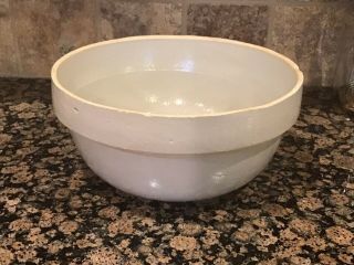Vintage 12” Crock Stoneware Salt Glazed Dough Mixing Bowl