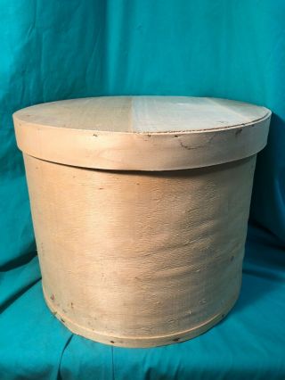 Round 15 " Wooden Cheese Box Bent Wood Storage Container Crate Decorative