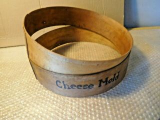 Antique Vintage Country Primitive Bent Wood Round Cheese Ring Molds Shaker? 14 "