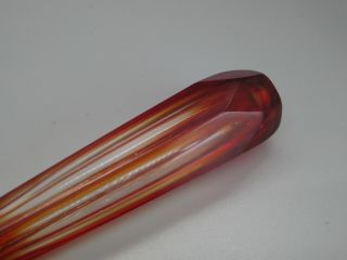 Antique 1800 ' s VICTORIAN ERA RUBY RED CUT GLASS TRAVEL PERFUME SCENT BOTTLE 3