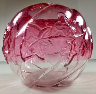 Antique Northwood Glass Royal Ivy Rubina Rose Bowl