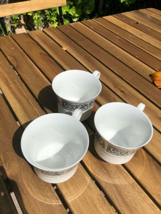 3 White Fine China Tea Cups 2