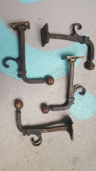 Set of antique bronze metal decorative wall hooks 2