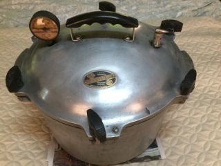 Vintage All American No 7 15.  5 Qt Heavy Cast Aluminum Pressure Cooker Canner