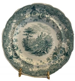 Staffordshire Plate Green Transfer Tyrolean William Ridgway 1834 - 1854