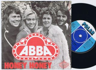 Abba Honey Honey B/w King Kong Song Danish 7 " 45ps 1974 Polar