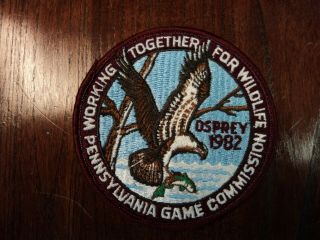Together For Wildlife 1982 Osprey Pennsylvania Game Commission Patch