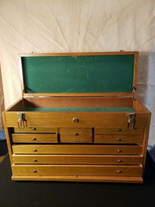 Sportmans Chest Oak Machinist Tool Box - Vintage - - Fast