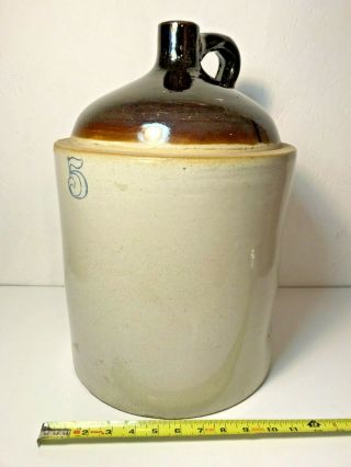 Vintage Antique Stoneware 5 Gallon Jug American Country Home Primitive Pottery