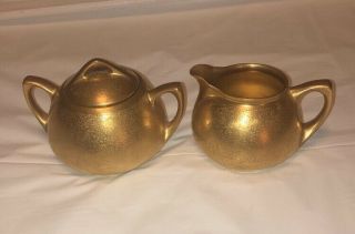 Rs Germany Gold Plated Creamer And Sugar Jar Peaky Blinders Style (early 1900’s)