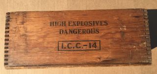 Vintage Dupont High Explosives Wooden Box Joint Crate Dovetailed