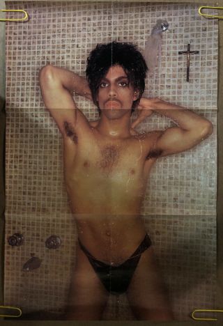 Vintage Poster Prince In Shower 1980s Rock Pop Icon Sexy Pinup Music