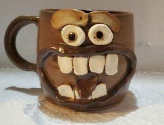 Ug Chug Handmade Pottery Clay Coffee/tea Mug.  Ugly Face Mug 2014