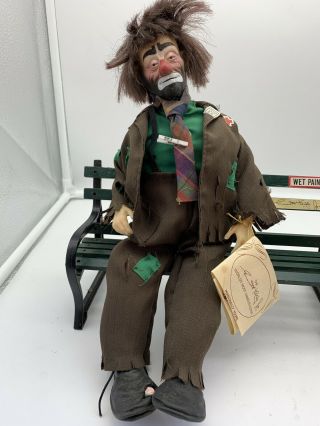 Vintage Emmett Kelly Jr Hobo Clown Figurine Wind Up Musical DOLL MAY LEI W Bwnxh 2