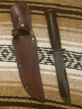Vintage Ww2 Western G46 - 6 Shark Knife Usmc Navy Fighting Commando Knife W/case