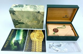 Vintage Rolex Watch Case Box Submariner 16610 Anchor Booklet Tag 091801