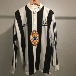 Vintage Adidas Newcastle United Home Shirt 1995 - 1997 Size Xl Longsleeve