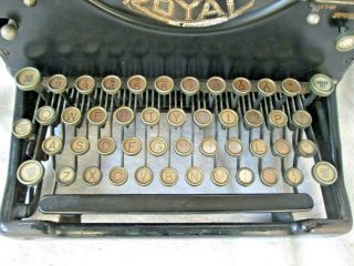 Antique Vintage Royal Typewriter Model 10 with Beveled Glass Sides - 3