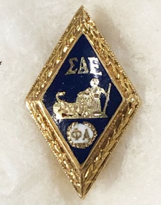 Vintage Sigma Alpha Epsilon (sae) Fraternity 10 K Gold Initiation Pin 1930s