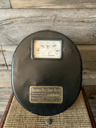 Vintage Diamond Watt Electric Hour Meter Power Meter