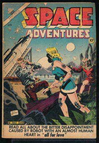 Space Adventures No.  8 1953 Charlton Sci - Fi Comic Book Gga Robot Cover 3.  5 Vg -