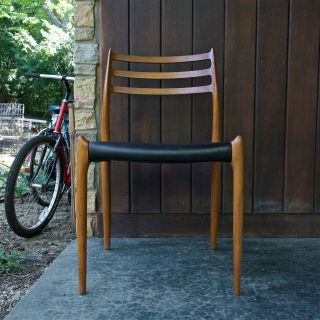 1960s Jl Moller Model 78 Teak Black Dining Chair Vtg Mid - Century Danish Modern