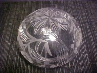 Cut Glass Lamp Globe/shade 5 " W X 5.  3.  75 " Fitter.  Great Shape
