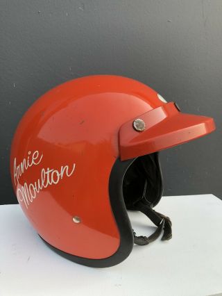 Vintage 70s Bell Magnum Helmet Motorcycle Car Drag Racing Toptex 520 Visor