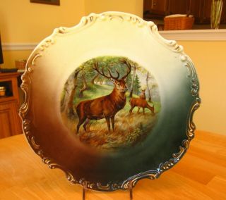 Vintage Royal Munich Stag Deer Decorative Plate - Z S & Co Bavaria - 12 - 1/2 In.