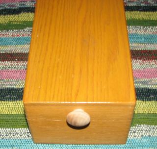 Vintage Wood File Box for Index cards Metal Insert Dovetailed 2
