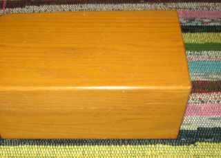 Vintage Wood File Box for Index cards Metal Insert Dovetailed 3