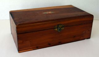 Vintage Miniature Cedar Chest Trunk Trinkets Box - 10.  25 " X 5.  75 " X 3.  50 "
