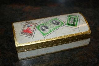 Vintage Italy Gold Florentine - Wood - Stamp - Trinket Box
