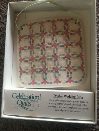 Celebration Of American Quilts Double Wedding Ring By Hill Design Ornament Tile