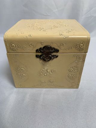 Vintage Arts & Crafts Trinket Box Victorian Yellow
