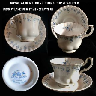 Royal Albert Collectable English Bone China Cup & Saucer Titled Memory Lane