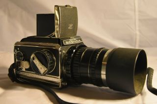Vintage Zenza Bronica Model C Camera With Nikkor - Q Lens F 13.  5cm & Lens Hood