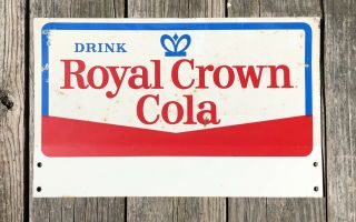 Vintage Royal Crown Cola Soda Pop Double Sided Metal Sign