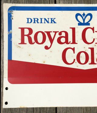 Vintage Royal Crown Cola Soda Pop Double Sided Metal Sign 2