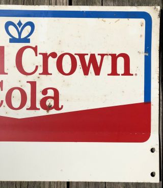Vintage Royal Crown Cola Soda Pop Double Sided Metal Sign 3
