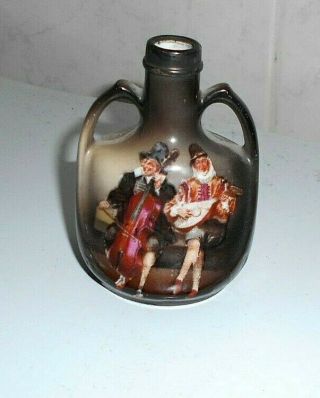 Antique Royal Bayreuth Porcelain Vase Bavarian German Pottery Silver Rim Topped