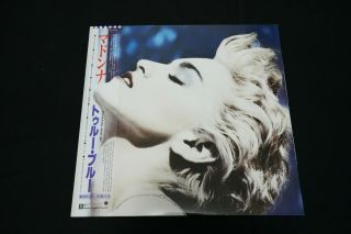 MADONNA - TRUE BLUE - JAPAN VINYL LP OBI POSTER P - 13310 EX/EX 2