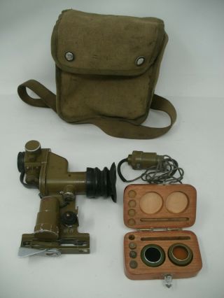 Vintage Rpg Pro - 7 Scope Optics Sight W/carrying Case,  Wood Case/lens Filters,
