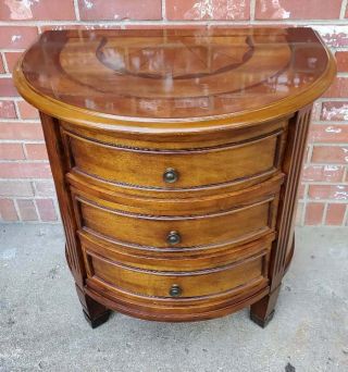 Vintage Inlaid Cherry End Table Night Stand 3 Drawer Dresser 26x26