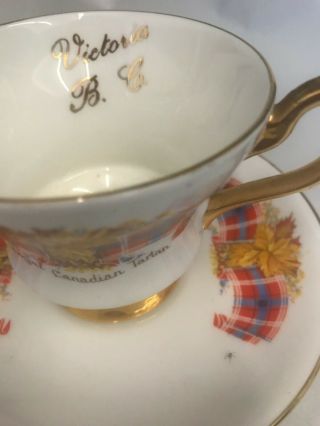 Vtg Windsor Royal Canadian Tartan Bone England Rare Small Teapot Cup & Saucer 3