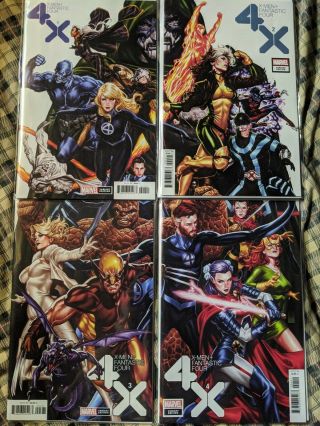 X - Men Fantastic Four 1 2 3 4 Mark Brooks Connecting Variant Set Marvel