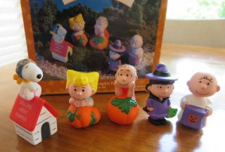 Vintage Hallmark Merry Miniatures Peanuts Pumpkin Patch 5 Piece Set Snoopy Linus