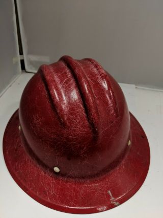 Vintage E.  D Bullard Hard Boiled Red Fiberglass Hard Hat With Liner Mine