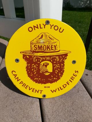 C.  1950 Smokey The Bear Only You Can Prevent Wildfires Sign Vintage Rare