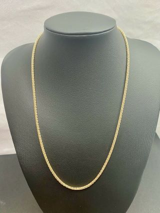 Vintage 18 - Inch 14 K Yellow Gold Wheat Chain Necklace 2.  48 Grams 5180551 Italy
